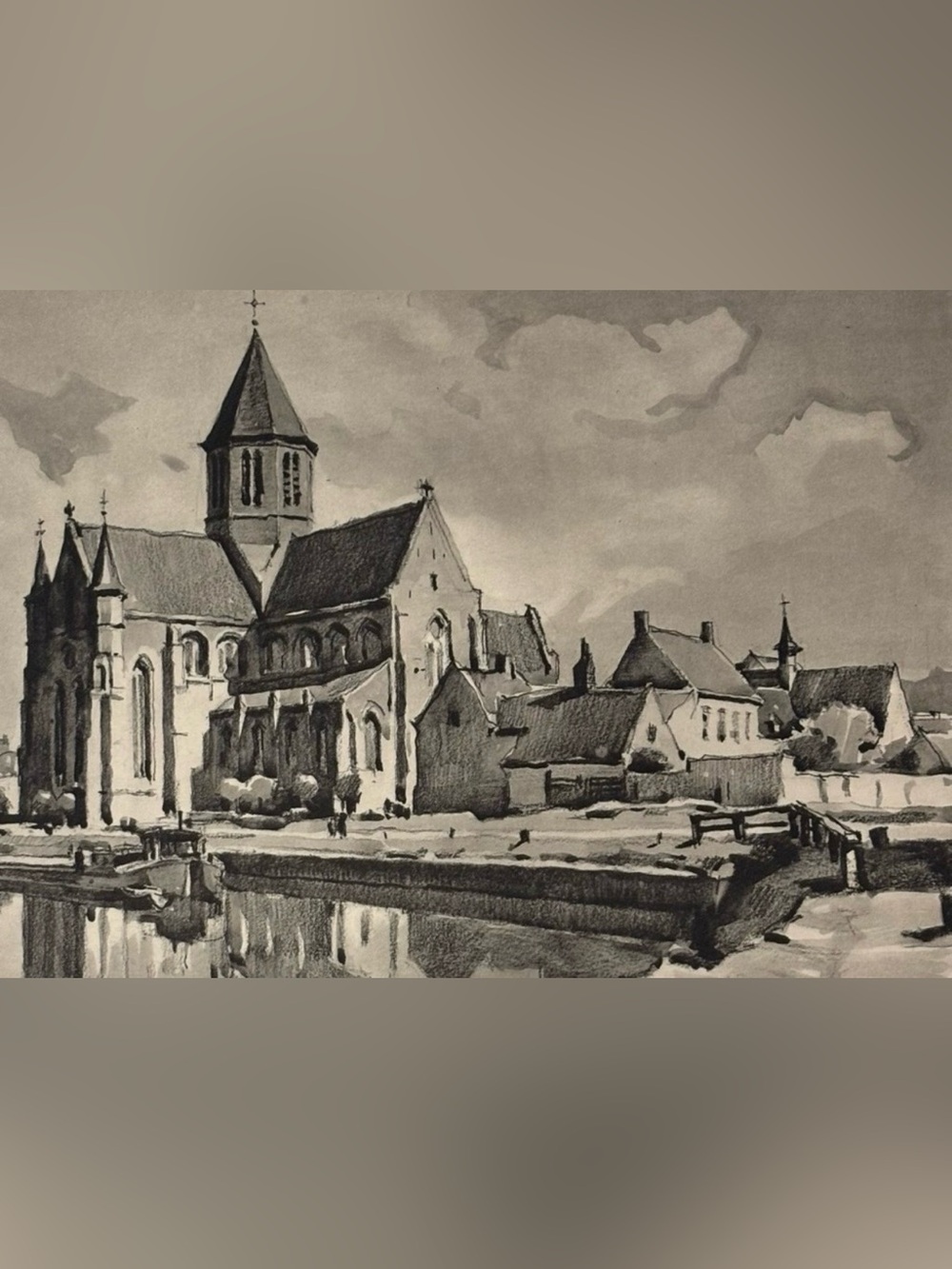 Herman Verbaere Fine Art Print Vintage Original Antique BELGIAN / BELGIUM SKETCH